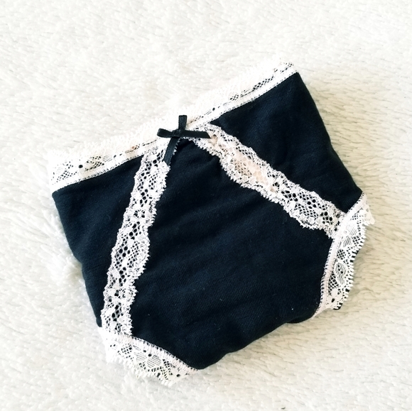 Victoria's Secret Vintage Lace Soft Cotton Modal Hiphugger Panty NWT Black - Picture 8 of 12